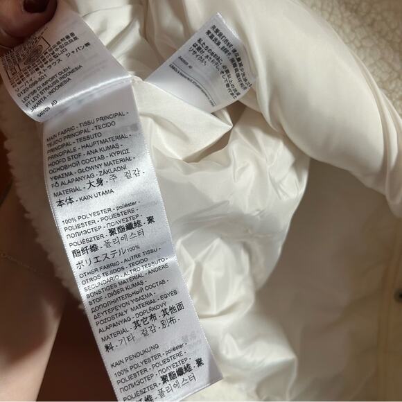 Levi’s Sherpa Button Hooded Teddy Jacket Plush Cream White NWT MSRP $148 Size XL - Picture 4 of 4